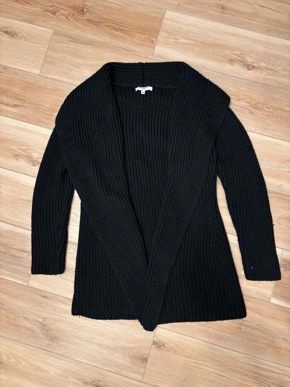 KF/KaufmanFranco Collective Ribbed Knit Shawl Collar Open-Front Cardigan
